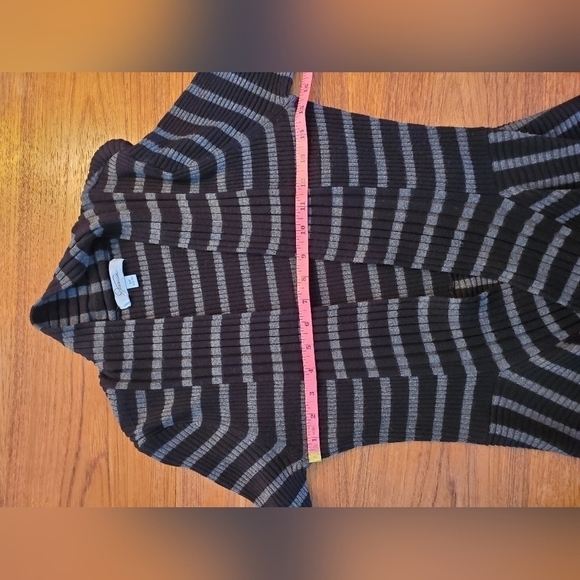 jessica black and grey ribbed cardigan. womens small (6-8) EUC - Picture 6 of 8